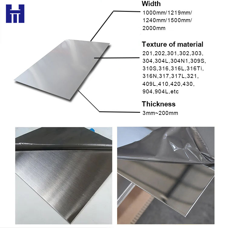 Hojas de acero inoxidable 4x8.